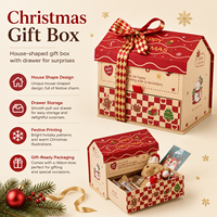 Boîte d'emballage cadeau de Noël en carton ondulé rigide personnalisée, tendance de la mode écologique, pour bonbons et cadeaux et artisanat