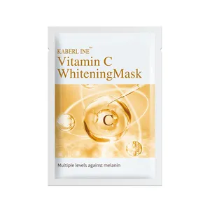 Masque facial cosmétique naturel à la vitamine C hydratant et blanchissant pour les soins de la peau, feuille de masque facial de beauté anti-âge, OEM