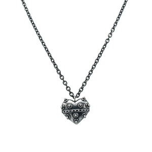 Collar con Colgante en Forma de Corazón Tridimensional de Acero Inoxidable, Estilo Punk Oscuro Europeo Americano, Personalizado y Moderno - Product Image 1