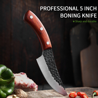 Couteau à désosser serbe professionnel cuisine couteau de boucher de chef en acier à haute teneur en carbone manche en bois en acier inoxydable caractéristique de netteté