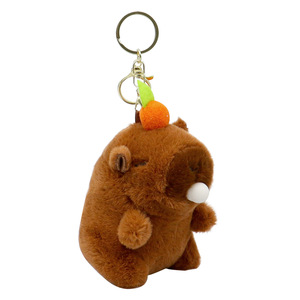 Porte-clés pendentif sac en peluche Kapibala, forme 3D, doux, rembourré en coton PP, animal de dessin animé avec fonction bulle - Product Image 4