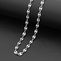 Collier en acier inoxydable en forme de grains de café de 3/5/7/8/10 mm avec fermoir en forme de 8 pour femmes et bijoux pour hommes – Vente en gros