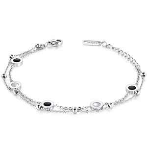 Rose Gold Double Layer Adjustable <b>Bracelet</b> With Shell Inlay For Women Gift Jewelry - Product Image 2