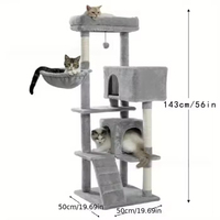Meilleures ventes : Meuble pour animaux de compagnie en bois massif, grand cadre d'escalade, griffoir, plateforme de saut, capsule, tour à chat, jouets, arbre à chat