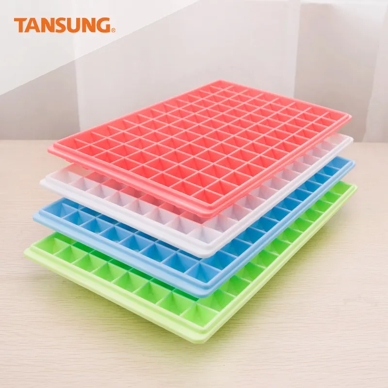 Tansungキッチンアイテム人気の便利な正方形の形の食品グレードのプラスチックアイスモールド96アイスキューブトレイビッグサイズ