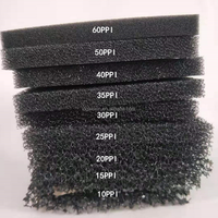 Éponge en mousse de filtre en coton biochimique à haute densité de charbon actif en PU réticulé noir pour les fournitures de filtrage d'aquarium