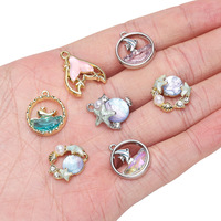 Alliage de verre océan coquille pendentif bricolage perle bijoux accessoires matériaux