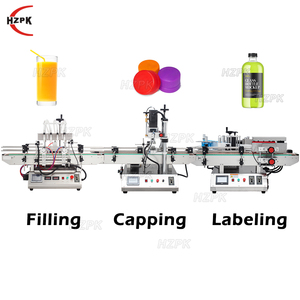 HZPK Table Top 4 Nozzle Juice Liquid Filling, Capping and <strong>Labeling</strong> <strong>Machine</strong> Automatic - Product Image 1