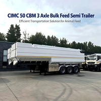 Semi-remorque citerne à aliments CIMC 50 CBM, 3 essieux, pour le transport d'aliments pour bétail
