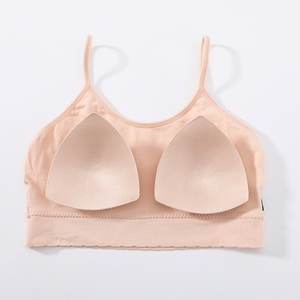 Ensemble de soutien-gorge bikini sans armatures, rembourré, à couvrance complète, confortable pour femme, avec décoration à la taille, couleur unie - Product Image 5