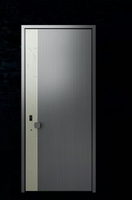 Porte de sécurité minimaliste noire mate de classe A avec entrée intelligente par empreinte digitale pour villa et maison
