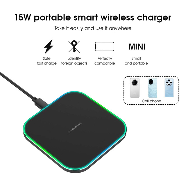15W Universal Type-C Phone Charger for All Qi-Enabled Devices