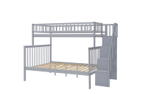 Lit superposé convertible en bois avec escalier, lit multifonction pour enfants, lit pour tout-petits, filles, meubles de chambre à coucher