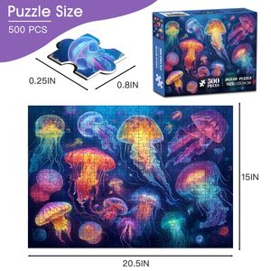 Puzzle personnalisé de 500 pièces <span class=keywords><strong>pour</strong></span> adultes, puzzle de méduse marine <span class=keywords><strong>pour</strong></span> adultes, puzzle <span class=keywords><strong>pour</strong></span> <span class=keywords><strong>personnes</strong></span> âgées, <span class=keywords><strong>jeu</strong></span> amusant et stimulant, <span class=keywords><strong>jeu</strong></span> familial, cadeau, jouet - Product Image 3