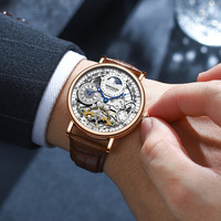 Nuevo Reloj Mecánico de Alta Gama para Hombre, de Aleación, con Doble Hora, 43 mm, Resistente al Agua, de Cuerda Automática, Estilo Ejecutivo, 30 m