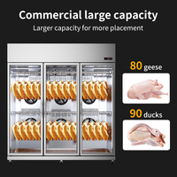 Vente directe usine : Armoire de séchage commerciale à 3 portes en acier inoxydable grande capacité à refroidissement par air pour canards, idéale pour les boucheries-charcuteries