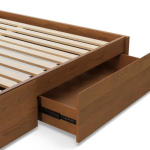 <span class=keywords><strong>Lit</strong></span> plateforme avec rangement en bois de style scandinave, taille king, avec 4 tiroirs à fermeture douce, vente en gros - Product Image 5