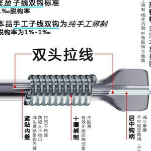 Anzuelos de Pesca Golden Sleeve con Líneas Pre-Atadas de 50cm, Tipo Spiked Dragon Line, para Pesca en Agua Dulce y Ríos, Súper Resistentes - Product Image 1