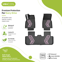 Tapis de sol de voiture en TPE sur mesure, imperméables, toutes saisons, bicolores noir et violet, pour Tesla Model Y 2025-