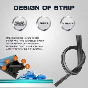 Spazzole tergicristallo universali XL in gomma naturale nera opaca di alta qualità per <span class=keywords><strong>parabrezza</strong></span> <span class=keywords><strong>Yaris</strong></span> Hybrid - Vendita all'ingrosso - Product Image 3