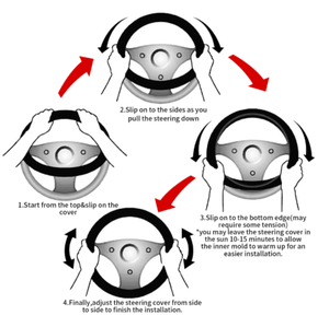 Funda Elástica de Neopreno para Volante de Coche, Protector de Volante Antideslizante y Engrosado, Ajuste Universal para la Mayoría de los Vehículos - Product Image 6