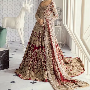Stunning ATIYA LIBAS Indian/Pakistani Floor Length Lehenga Choli <b>Dress</b> <b>Long</b> Trail for Wedding Heavy Zardozi Embroidery Acetate - Product Image 4
