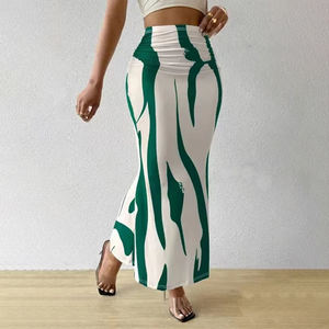 Jupe longue crayon taille haute confortable et respirante pour femme, motif imprimé décontracté, idéale pour l'été – Meilleure vente - Product Image 2