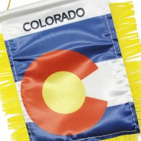 Drapeau miniature personnalisé du 150e anniversaire du Colorado, 10x15cm, fanion pour fenêtre de voiture avec ventouse, bannière de l'État du Colorado, décor à franges, drapeau en polyester