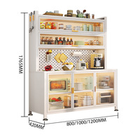 Armoires de rangement en acier pour la maison, buffet en métal avec tiroirs à glissière fluide, adapté au rangement de la salle à manger et de la cuisine