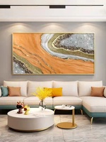 Peinture Murale Abstraite Moderne, Poster Luxe Rose Bleu Or Cristal, Toile Décoration Murale Salon Maison