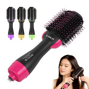 Titanium Barrel Hot Hair Straightener <b>Brush</b> <b>Round</b> Blowout Straightening <b>Brush</b> Hair Dryer <b>Brush</b> 2in1 Blow Dryer - Product Image 3
