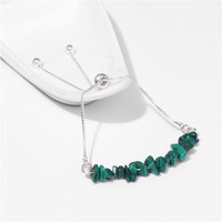 Bestone Bijoux Pierre Naturelle Améthyste Gravel Bracelet Femme Chaîne Argent Citrine Malachite Bracelet Extensible