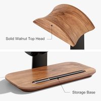 Support universel classique en bois pour casque audio avec base de rangement pour Gaming, AirPods Max, Bose, Razer