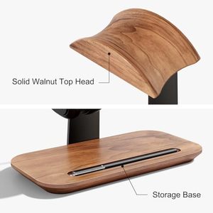 Support universel classique en bois pour casque audio avec base de rangement pour Gaming, AirPods Max, <span class=keywords><strong>Bose</strong></span>, Razer - Product Image 4