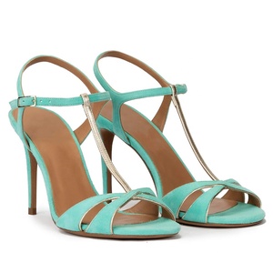 Sandali con <span class=keywords><strong>Tacco</strong></span> Sexy Glitterati da Donna <span class=keywords><strong>Scarpe</strong></span> Eleganti con <span class=keywords><strong>Tacco</strong></span> Dorato a T Taglia Grande - Product Image 6