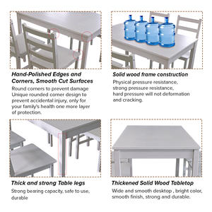 Ensemble <span class=keywords><strong>de</strong></span> tables et <span class=keywords><strong>de</strong></span> <span class=keywords><strong>chaises</strong></span> <span class=keywords><strong>de</strong></span> salle à manger en bois, style simple et moderne, pour la maison, avec <span class=keywords><strong>4</strong></span> <span class=keywords><strong>chaises</strong></span> - Product Image 4