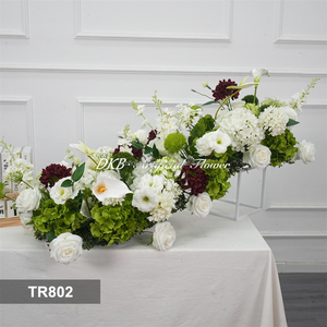 DKB Luxury White Silk Artificial Rose Table and Floor Runners Elegant Vintage Aisle Wedding Decor Row Silk Flower Runner - Product Image 3