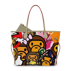 Sac fourre-tout tendance pour femme avec motif singe, résistant à l'eau, fermeture éclair, sac de shopping toutes saisons - Product Image 1