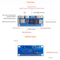 Orange Pi Zero 2W Quad-Core H618 LPDDR4 Placa de Desarrollo de Cuatro Núcleos y 64 Bits, Computadora de Placa Única con WiFi y Bluetooth