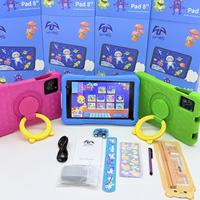 Tablette pour enfants 8 pouces Android 15 64 Go 5000 mAh avec étui robuste, certifiée FCC RoHS CE, écologique, antichoc, emplacement pour carte SIM, MTK, fabrication OEM