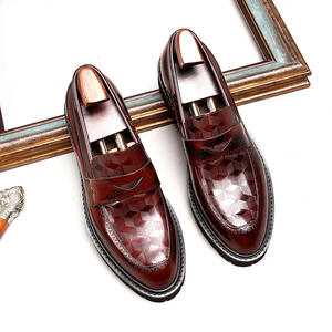 Zapatos Oxford de Hombre con Punta Cuadrada, Tacón Alto y Suela Gruesa de Cuero Genuino, Casuales y a la Moda, con Función Antideslizante y de Masaje - Product Image 2