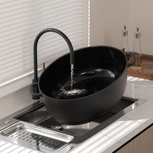 Olla para asar ovalada de aluminio fundido a presión compatible con inducción, tapa de acero inoxidable de vidrio para tostado antiadherente anodizado duro - Product Image 2