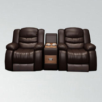 Fauteuil inclinable électrique ergonomique 4+3+2 places pour cinéma, avec doubles consoles et porte-gobelets, canapé inclinable intelligent de haute qualité