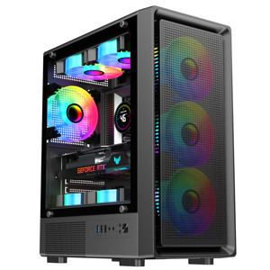 T10 Nine-Tailed Fox 240mm Lado de vidrio refrigerado por agua ATX/DIY Shell Matx Caja de computadora de escritorio para juegos Lado transparente para - Product Image 4