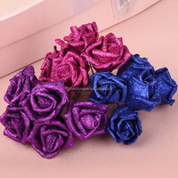 6CM 7CM Simulation Schaum blüten kopf PE Rosen kopf Gold pulver Silber pulver Rosen blüte