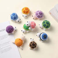 Poupée tortue en laine faite à la main au crochet, adorable peluche de dessin animé