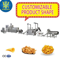 Ligne de production automatique de snacks croustillants frits, extrudeuse de chips Bugles, machine à fabriquer des snacks en granulés
