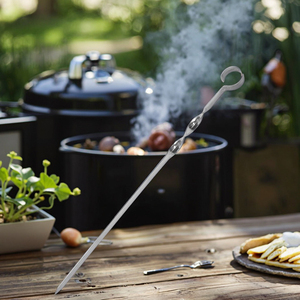<span class=keywords><strong>Pinchos</strong></span> para <span class=keywords><strong>Camarones</strong></span> de Metal para Barbacoa SK-2111, Herramientas Largas para Asar al Aire Libre, con Logotipo Personalizado, Mango de Acero para Acampar y Asar a la Parrilla - Product Image 2
