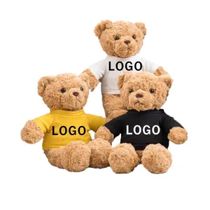 OEM ODM Custom LOGO bunte klassische Stofftier benutzer definierte 30cm Teddybär Plüsch tier mit 8-Farben-Baumwolle T-Shirt