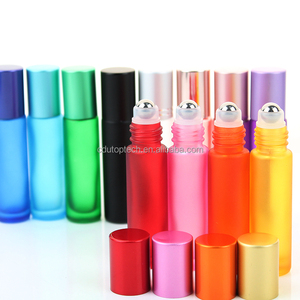 Fancy 10ml Rollo cosmético de vidrio transparente en botellas Difusor Aceite esencial Perfume Botellas de rodillo de vidrio de acero - Product Image 2